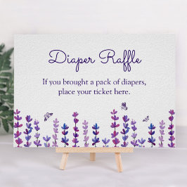 Póster Lavanda y mariposa acuática Diaper Raffle