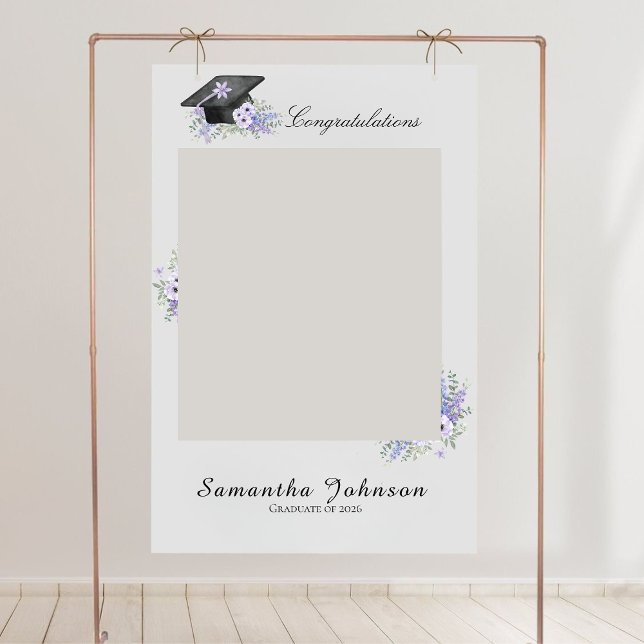 Póster  Lavander Purple Floral Graduation Photo Prop sign (Subido por el creador)
