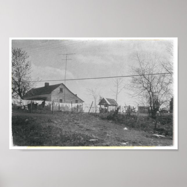Póster Lavandería en Clothesline Vintage Farmhouse (Frente)
