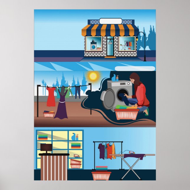 Póster lavandería ilustradora (Frente)