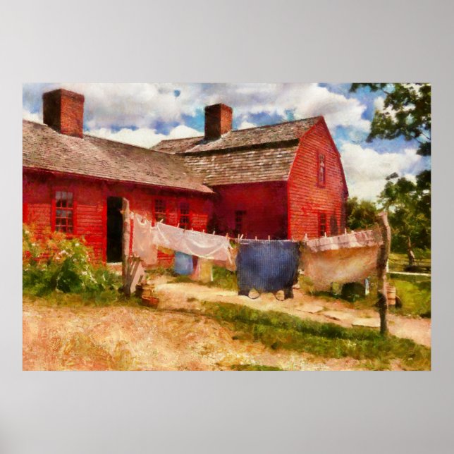 Póster Lavandería - La Línea de la Ropa (Frente)