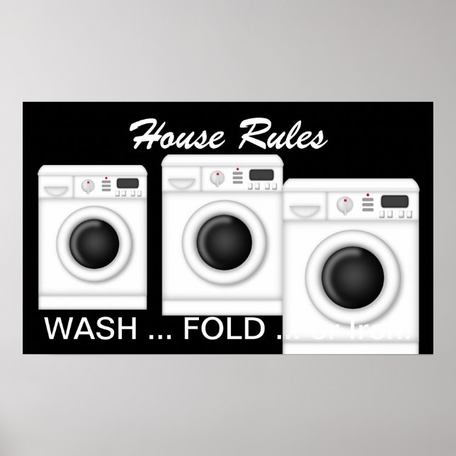 Póster Lavandería - Reglas de la Casa - SRF (Frente)