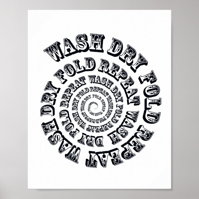 Póster Lavar el Rótulo de repetición del baño en el lavad (Frente)