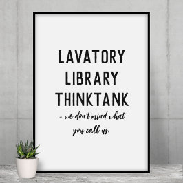 Póster Lavatorio, Biblioteca, Baño Funny Think Tank