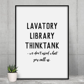 Póster Lavatorio, Biblioteca, Baño Funny Think Tank