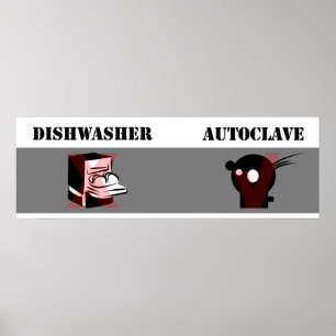 Póster Lavavajillas no es igual a Autoclave