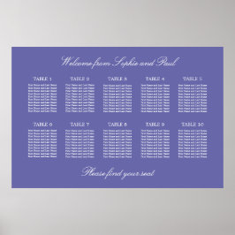 Póster Lavender 10 Boda de mesa Poster de la tabla de asi