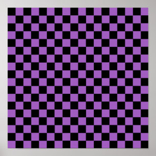 Póster Lavender and Black Checkered Pattern 