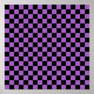 Póster Lavender and Black Checkered Pattern