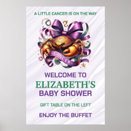 Póster Lavender and Green Cancer Zodiac Baby Shower