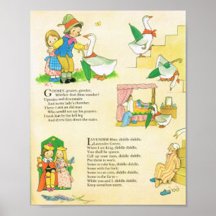 Póster Lavender azul vintage Nursery Rhyme poster