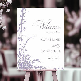 Póster Lavender Botanical Arch Garden Wedding Welcome