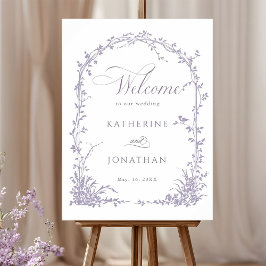 Póster Lavender Botanical Arch Garden Wedding Welcome