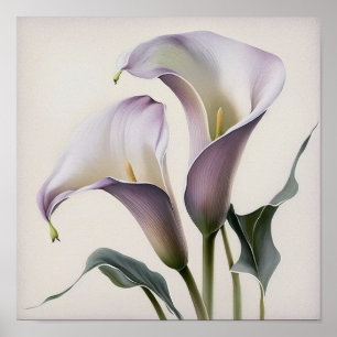 Póster Lavender Calla Lilies Lily Flor Art Print Poster