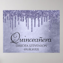 Póster Lavender Drip Quinceanera | Glam de hielo púrpura