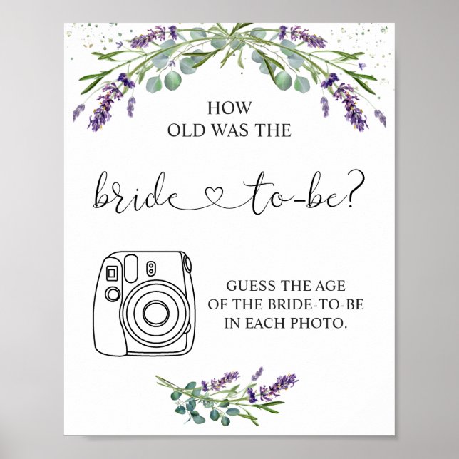 Póster Lavender Eucalyptus ¿Qué edad tenía la novia? (Frente)