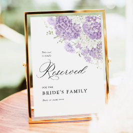 Póster Lavender Lilac White Floral Reserved Seat Sign 5x7