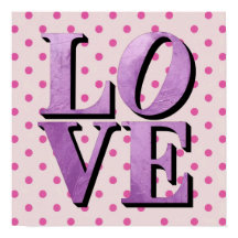 Lavender Love Pink Polka Dot Poster
