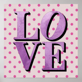 Póster Lavender Love Pink Polka Dot Poster