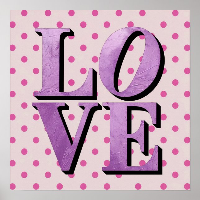 Póster Lavender Love Pink Polka Dot Poster (Frente)