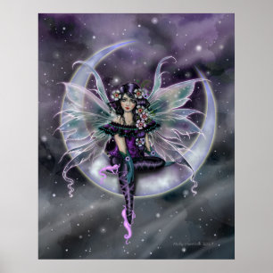 Póster Lavender Moon Fairy en Crescent Moon Fantasy Art