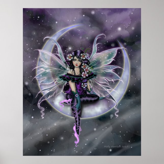 Póster Lavender Moon Fairy en Crescent Moon Fantasy Art (Frente)