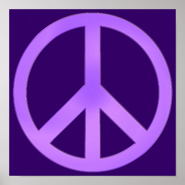 Póster Lavender on Dark Purple Peace Sign (Frente)