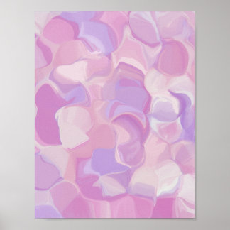 Póster Lavender Pink Pastel Abstract Organic Shapes Wall