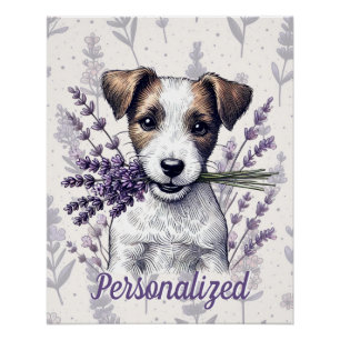 Póster Lavender Terrier Love