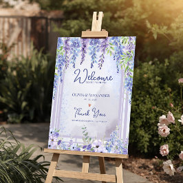 Póster Lavender Wisteria Floral Arch Wedding Welcome