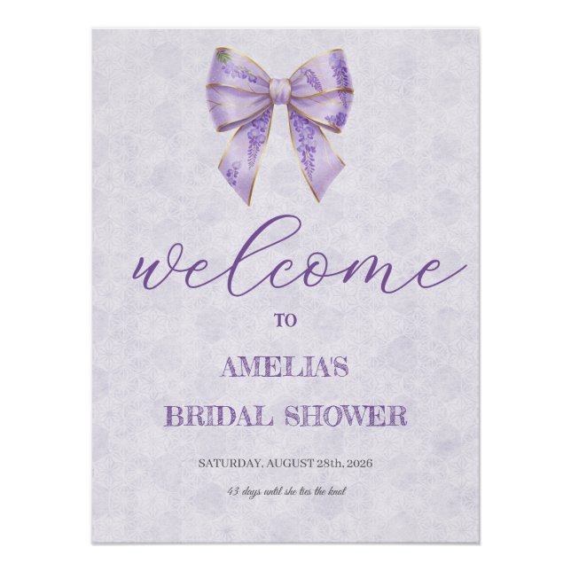 Póster Lavender Wisteria Ribbon – Japanese-Inspired (Anverso)