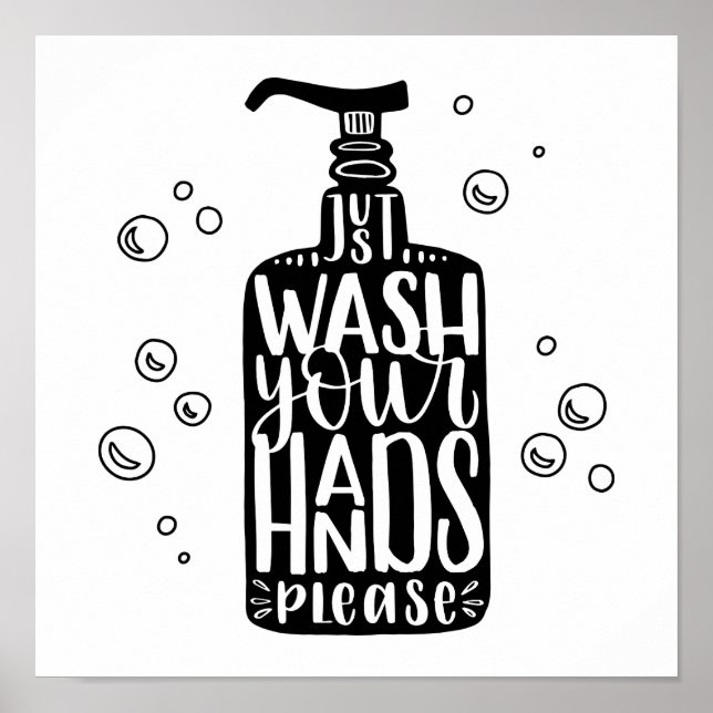 Póster Lávese las manos, por favor (Frente)