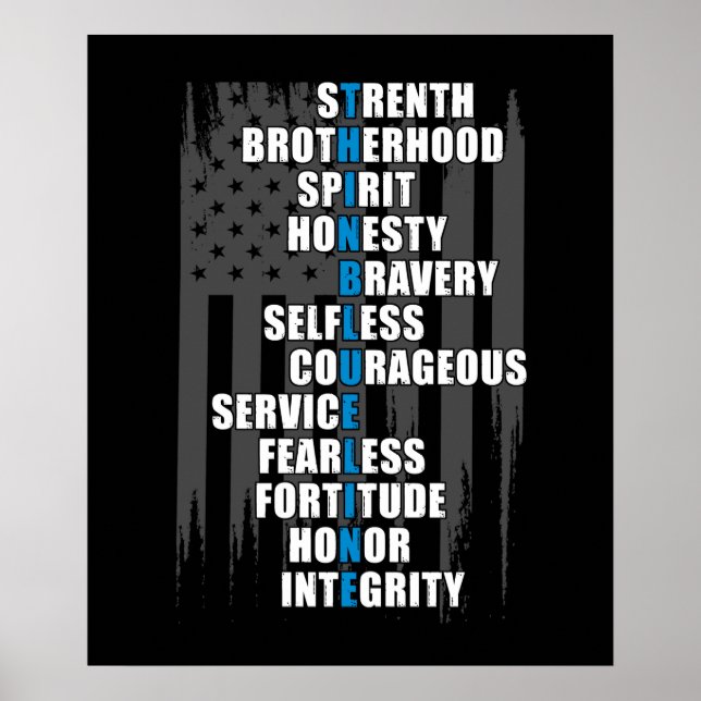 Póster Law Enforcement Flag Police Appreciation (Frente)