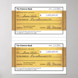 Póster Law of Attraction Blank Printable Gold Check 