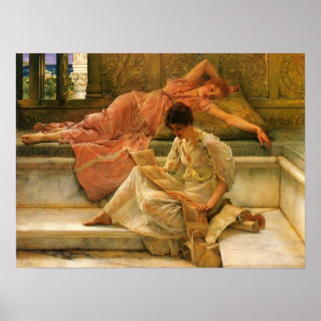 Póster Lawrence Alma-Tadema - Un poeta favorito (Frente)