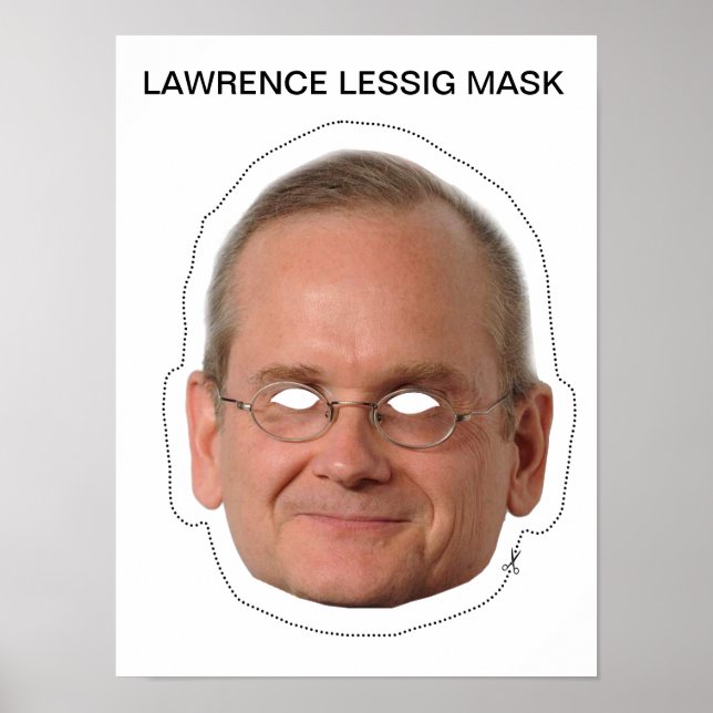 Póster Lawrence Lessig Mask (Frente)