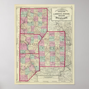 Póster Lawrence, Mercer, Beaver, Butler