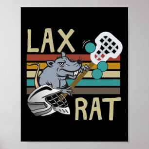Póster Lax Rat Lacrosse Retro Vintage