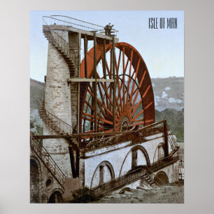 Póster Laxey Wheel en la Isla de Man