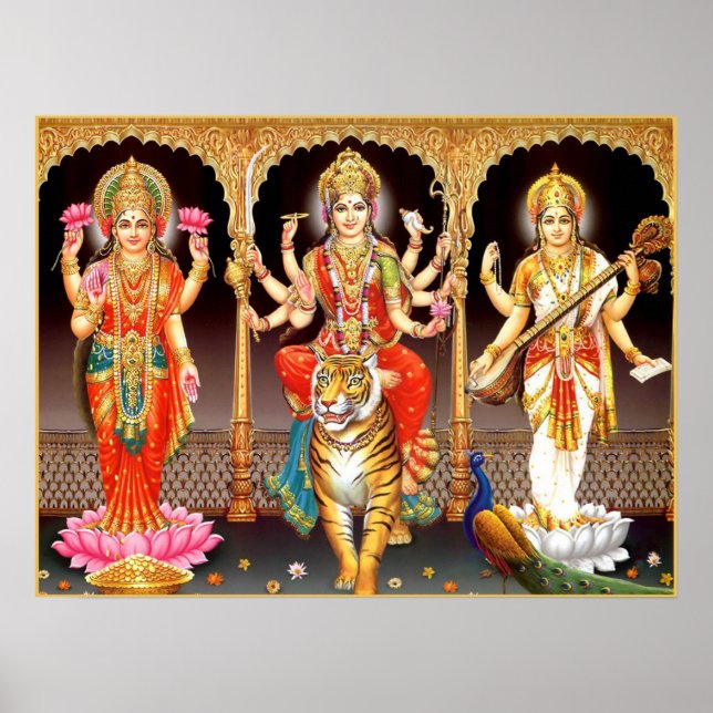 Póster Laxmi Durga Saraswati (Frente)