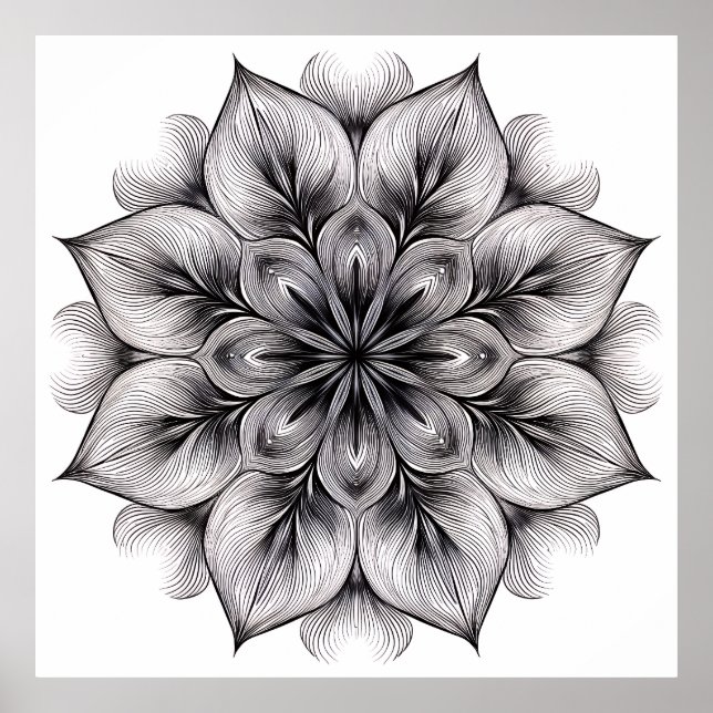 Póster Layered Bloom Mandala (Frente)