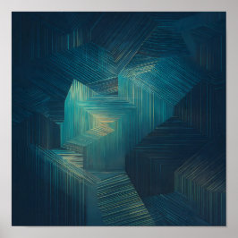 Póster Layered Translucent Grid Wallpaper - High Tech