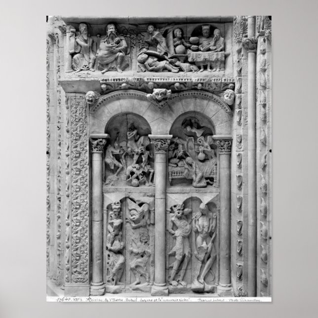 Póster Lázaro y el hombre rico, del portal sur (Frente)