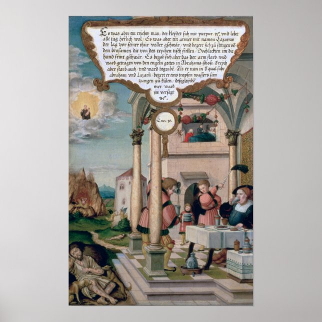Póster Lázaro y la mesa del hombre rico (Frente)