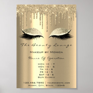 Póster Lazas maquillaje Abriendo Horas Salones de Oro Chi