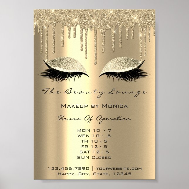 Póster Lazas maquillaje Abriendo Horas Salones de Oro Chi (Frente)