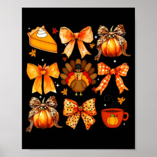 Póster Lazo Coqueto Calabaza Temporada Día de Acción de G