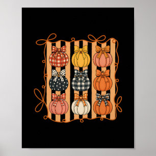 Póster Lazo Coqueto Calabaza Temporada Otoño Hojas de Oto