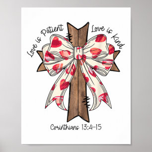 Póster Lazo Coqueto Cruz Día de San Valentín Jesús Verso