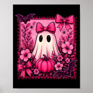 Póster Lazo Coquette de Halloween Fantasma Lindo Floral M